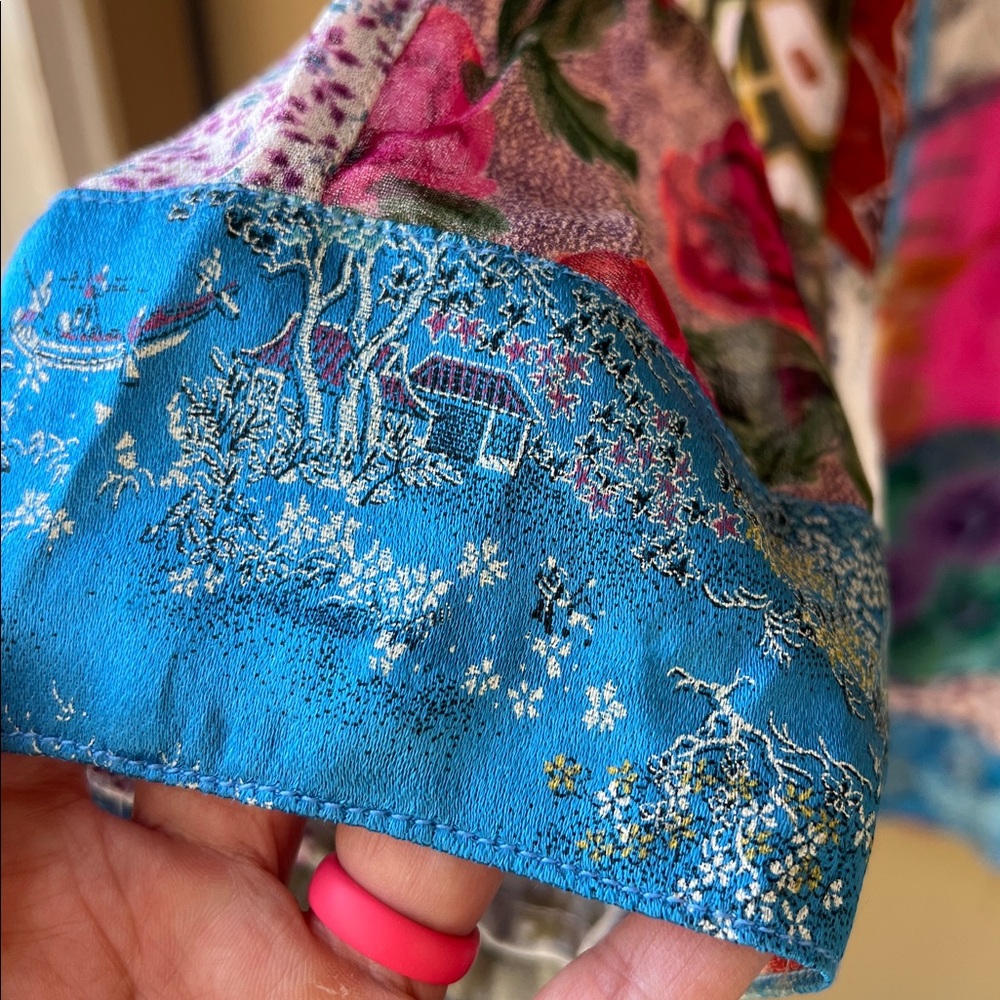 Vintage Sacred Threads M Patchwork Mixed Media Bo… - image 5